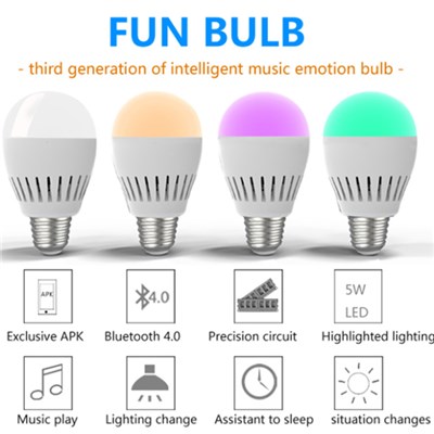 App Wifi Operation Colorful LED Bulb Light Buletooth Mini RGB Speaker