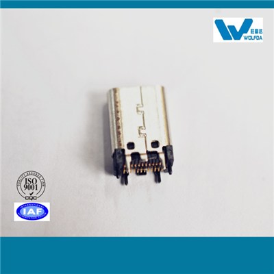 Erected USB C Type Female Connector (P/N:USB-M0512-D5510)