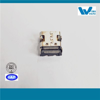 4 Plug Pins USB Type C SMT Double-row Female Connector With Positioning Pins(P/N:USB-F08512-S5504)