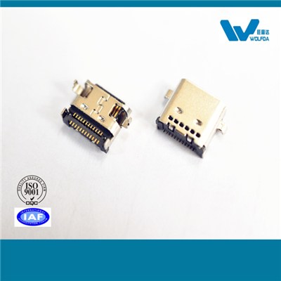 USB Type C DIP0.8 Female Connector (P/N:USB-F0512-D5508)