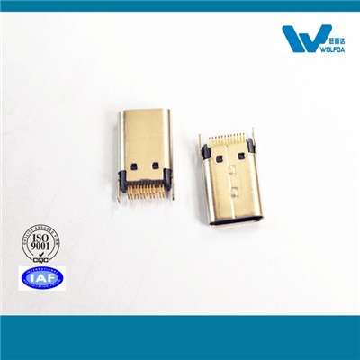 Type C Micro USB Male Splint 0.8 Connector (P/N:USB-M0512-D5509)
