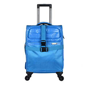 polyester four wheels trolley luggage supplier