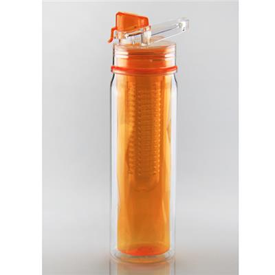 K250 500ML Easy Drinking Double Wall Fruit Infuser Tritan Water Bottle Travel Mug Bottle