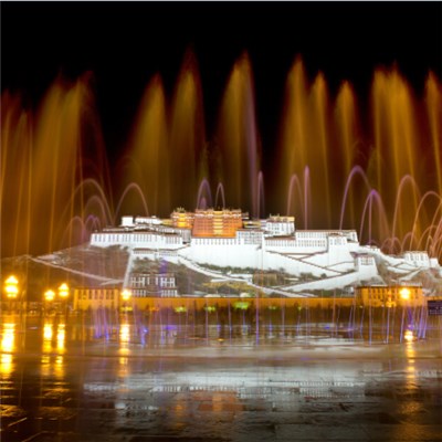 outdoor colorful multimedia musical and dancing fountain