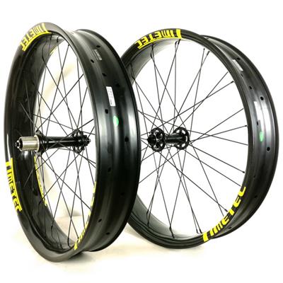 26er Fat Bike Wheelset∣Customized Carbon Fiber Fatbike Wheels ∣100mm Width 25mm Depth ∣Tubless Compatible Clincher∣ Plus Wide ∣Custom Decal Logo And Painting