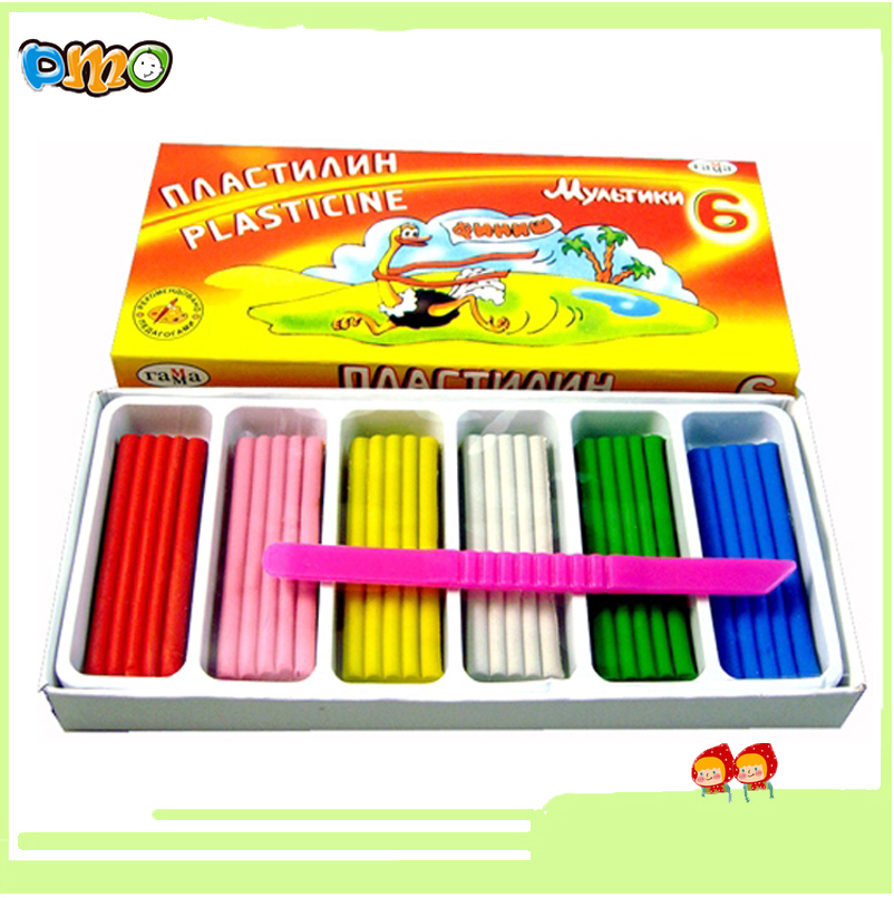 Factory Direct Sale Wholesale Educational Toy Diy Plasticine Modeling Clay for Kids 6 Colors 