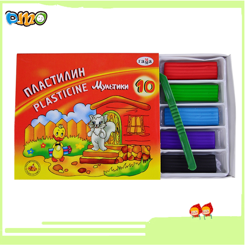 Non-toxic 10 Colors Plasticine Modeling Soft Clay for Sale 