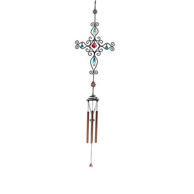 Metal Tubes Copper /Cross/The Garden Decoration Color Glass Iron Windbell