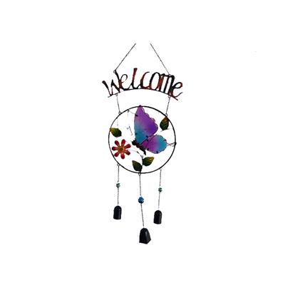 Stain Glass Wind Chime Bell/metal/butterfly/frog Wind Chime Outdoor Indoor Garden Yard Decor Welcome Sign