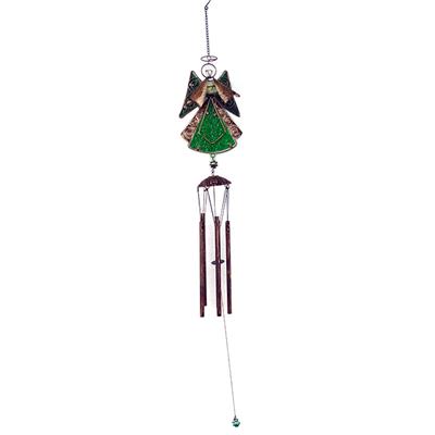 Metal Color Glass Angle Wind Chimes Stained Ornament Outdoor Hanging Christmas