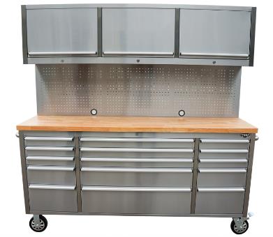 72 Inch Mobile Stainless Steel Kitchen Tool Cabinet 15 Drawer And Three Cupboard