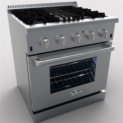 30 Inch Stainless Steel 4 Burner Freestanding Dual Fuel  Gas Range With 4.2 Cu.ft Oven Capacity