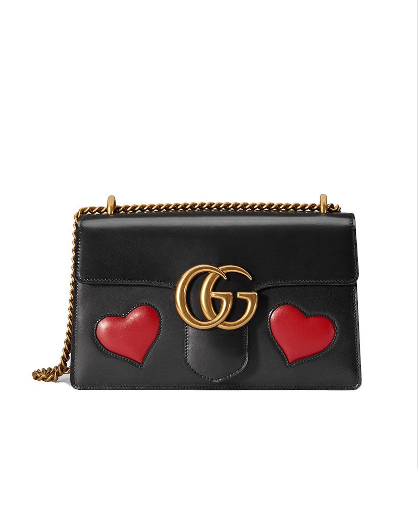 Gucci GG Marmont Leather Shoulder black Bag