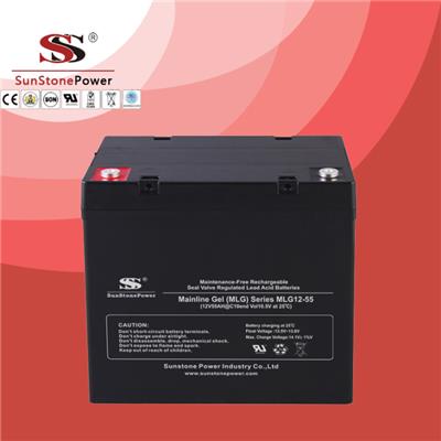 12V 55AH MLG GEL Maintenance Free Rechargeable Lead Acid Deep Cycle UPS Full Solar Accumulator Battery