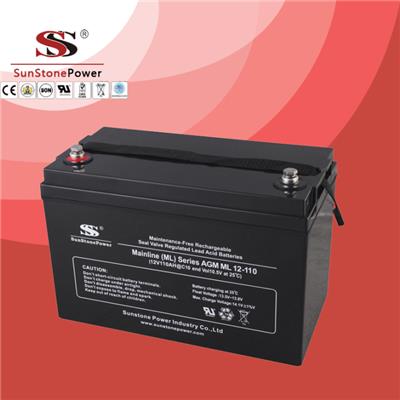 12V 110AH ML AGM Maintenance Free Rechargeable Lead Acid Deep Cycle UPS Battery