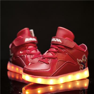 New Developing LED Shoes For Kids Light Up High Tops Simulation Sneaker