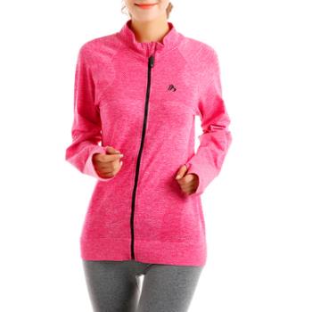 87%polyster 13%spandex Long Sleeve Single Layer Stand Collar Slim Fit Zipped Sports Woman Yoga Jacket