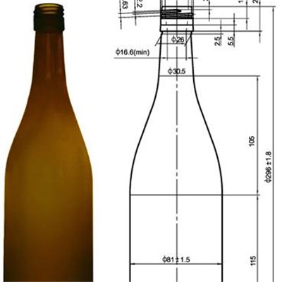 Burgundy Wine Glass Bottle