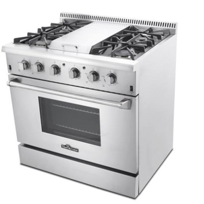36 Inch 6 Top Burner Gas Cooking Range With Commercial Convection Fan
