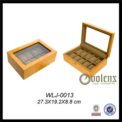 10 Watches Glass Top Wooden Watch Box