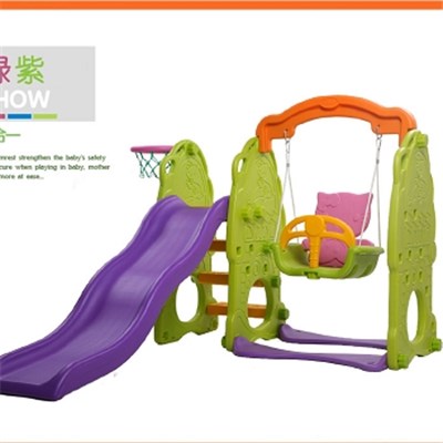 Kids Plastic Single Garden Swing And Slide Combination