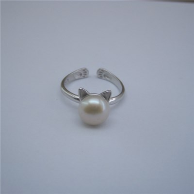 Cute Cat Freshwater Pearl Party Rings Accessory SSR026