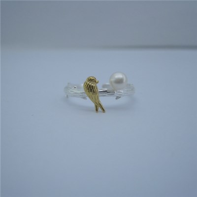Bird Freshwater Pearl Engagement Rings Jewelry SSR025