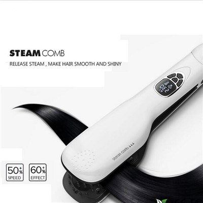 White Hair Straightener Comb With PTC Heater
