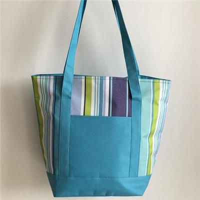 Easily Taken Multi-stripes Blue Lunch Bag