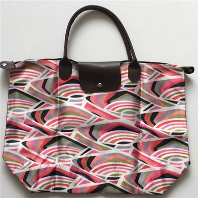 Zebra Colorful Printed Polyester Foldable Large Size Shopping Bag With Clip Closure