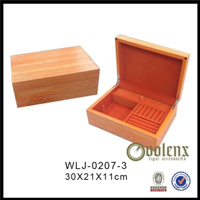 Large Wooden Cufflink Jewelry Box