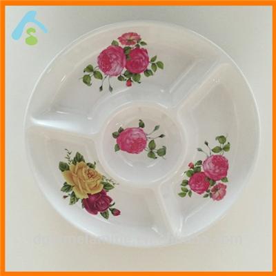 Print Melamine Tray With 4 Cpmpartments