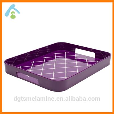 Square Non Skid Melamine Serving Tray With Handle