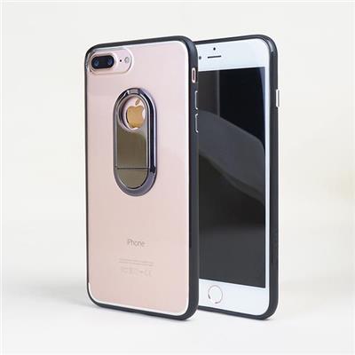 Ultra Thin IPhone 7 Plus Clear Hard PC Cover With Metal Stand In Back