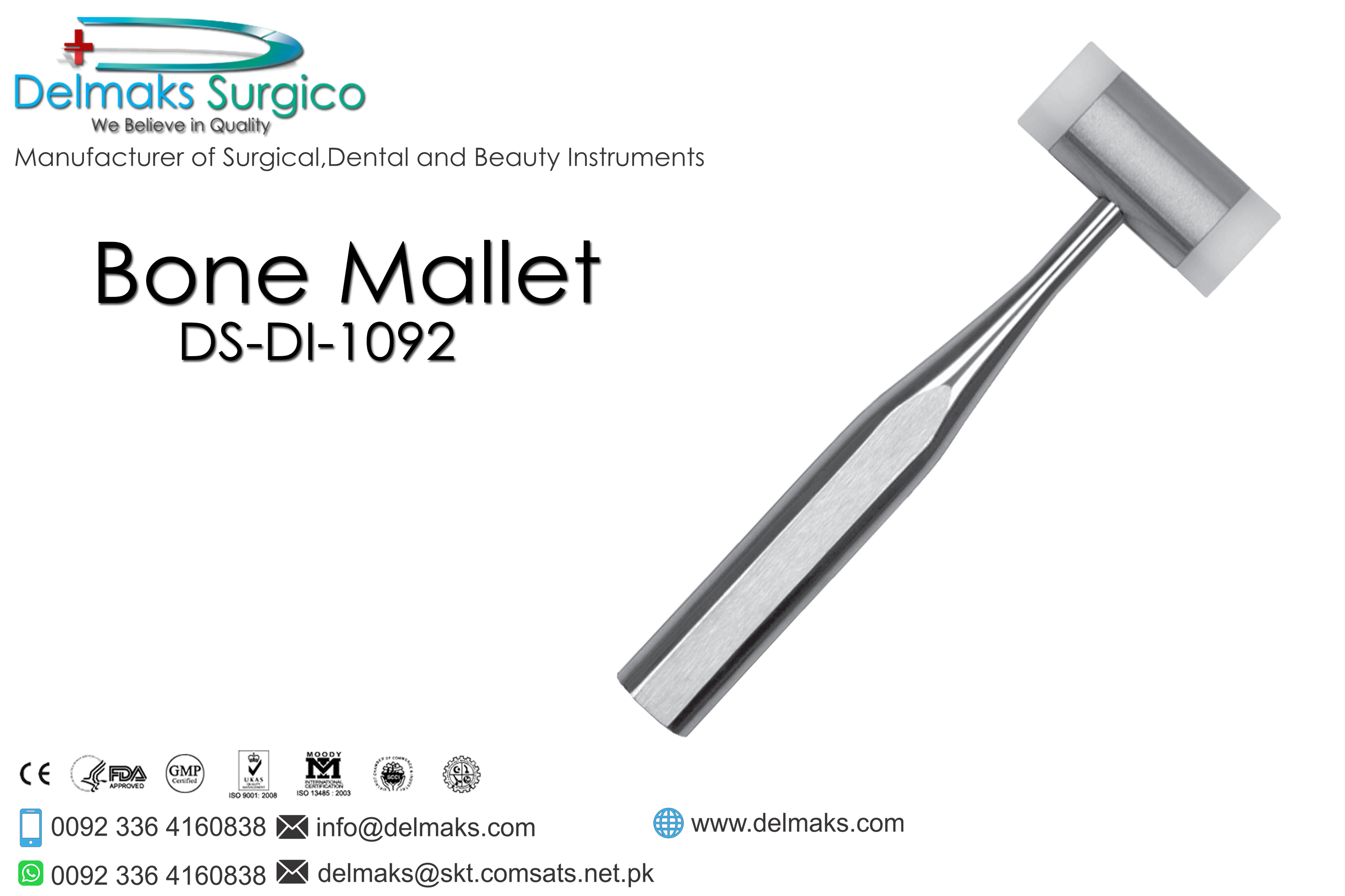 Bone Mallet-Oral And Maxillofacial Surgery Instruments-Dental Instruments-Delmaks Surgico
