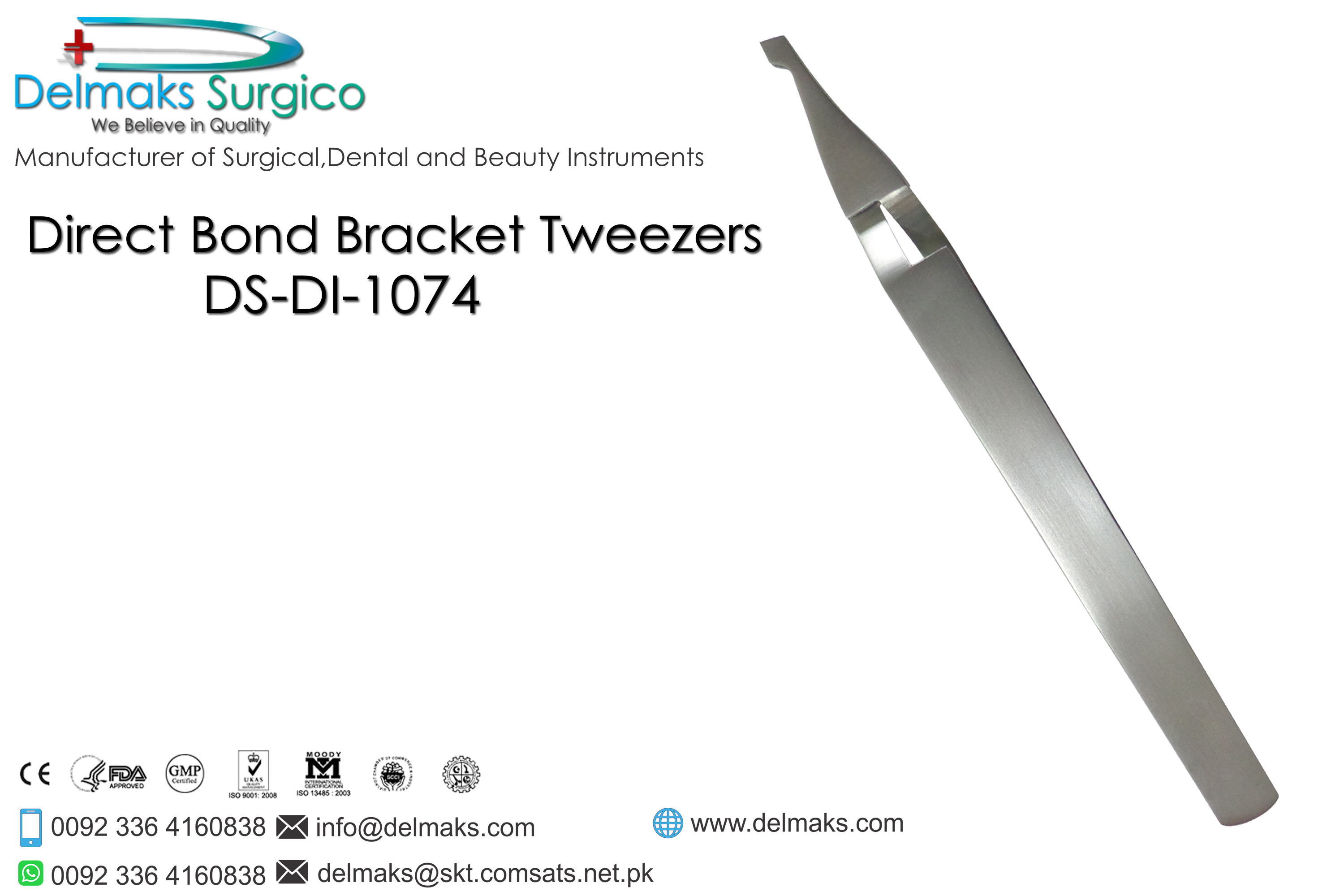 Direct Bond Bracket Tweezer-Bracket Tweezers-Orthodontics-Dental Instruments-Delmaks Surgico
