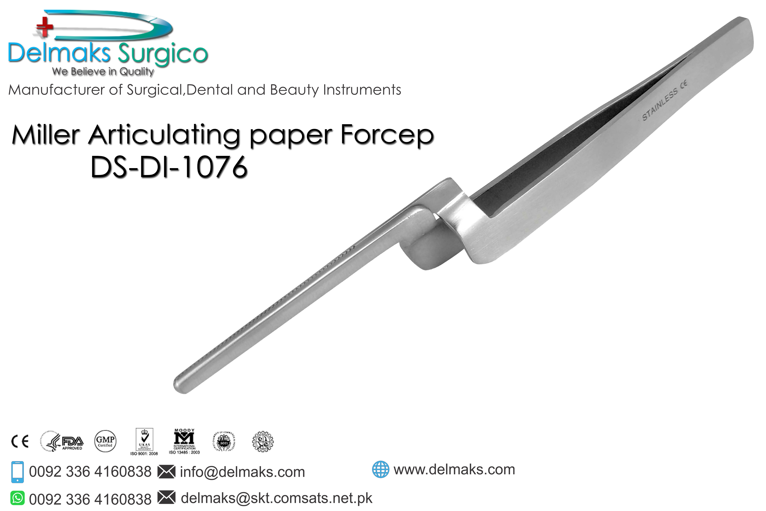 Miller Articulating Paper Forcep Bracket Tweezer-Bracket Tweezers-Orthodontics-Dental Instruments-Delmaks Surgico