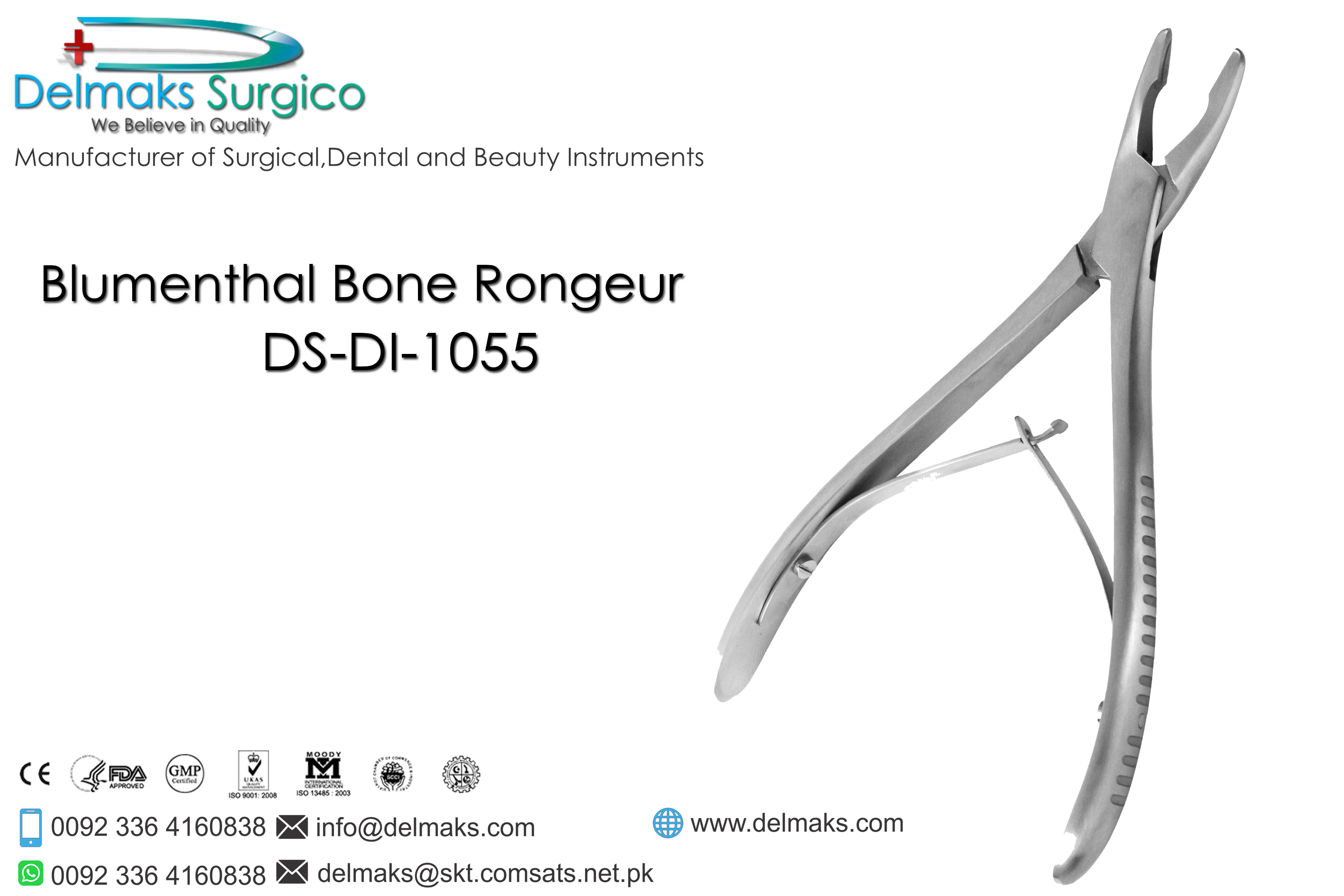 Blumenthal Bone Rongeur-Bone Rongeurs-Dental Instruments-Delmaks Surgico