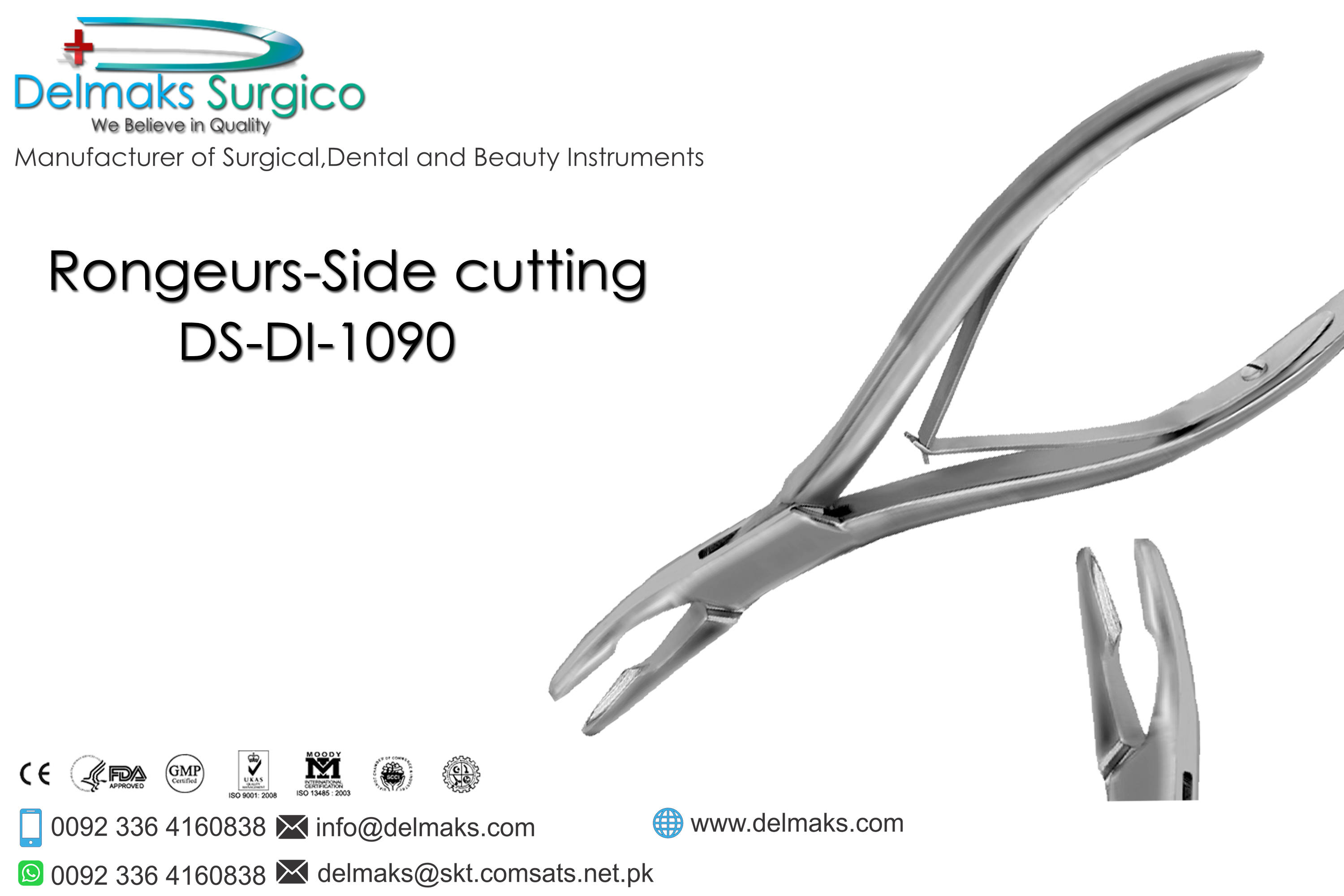 Rongeurs Side Cutting-Oral And Maxillofacial Surgery Instruments-Dental Instruments-Delmaks Surgico