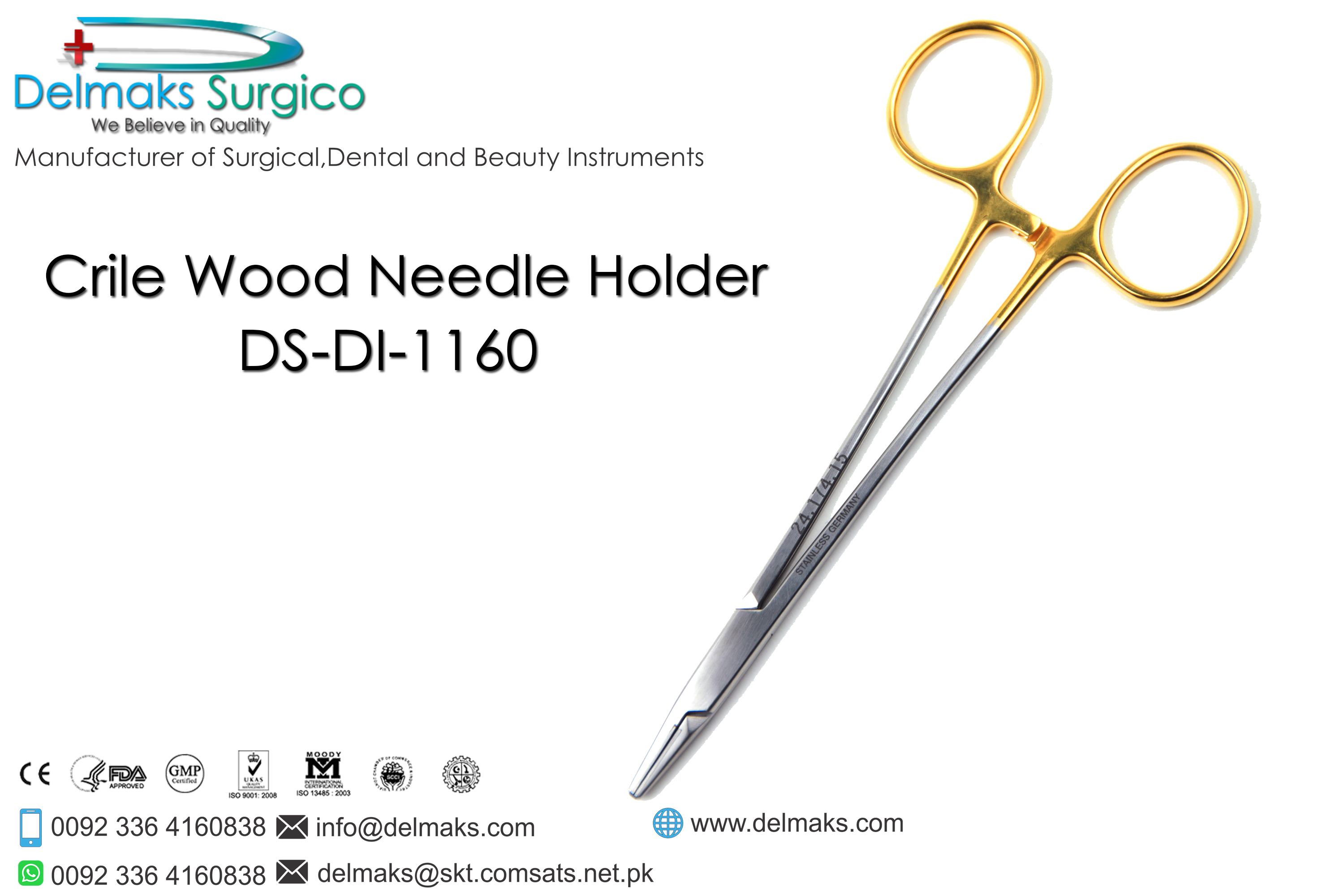 Crile Wood Needle Holder-Needle Holders-Dental Instruments-Delmaks Surgico