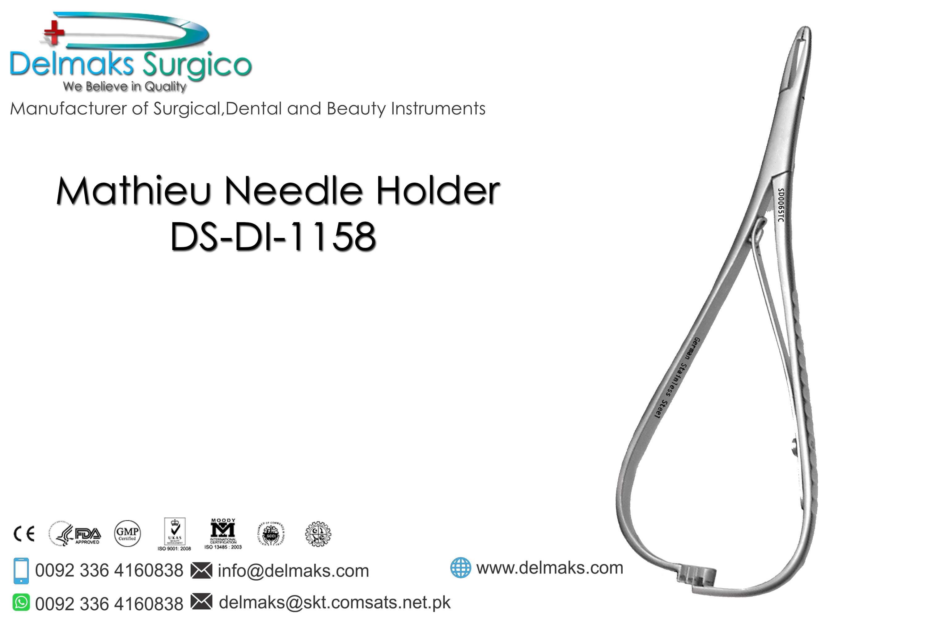 Castroviejo Needle Holder-Needle Holders-Dental Instruments-Delmaks Surgico