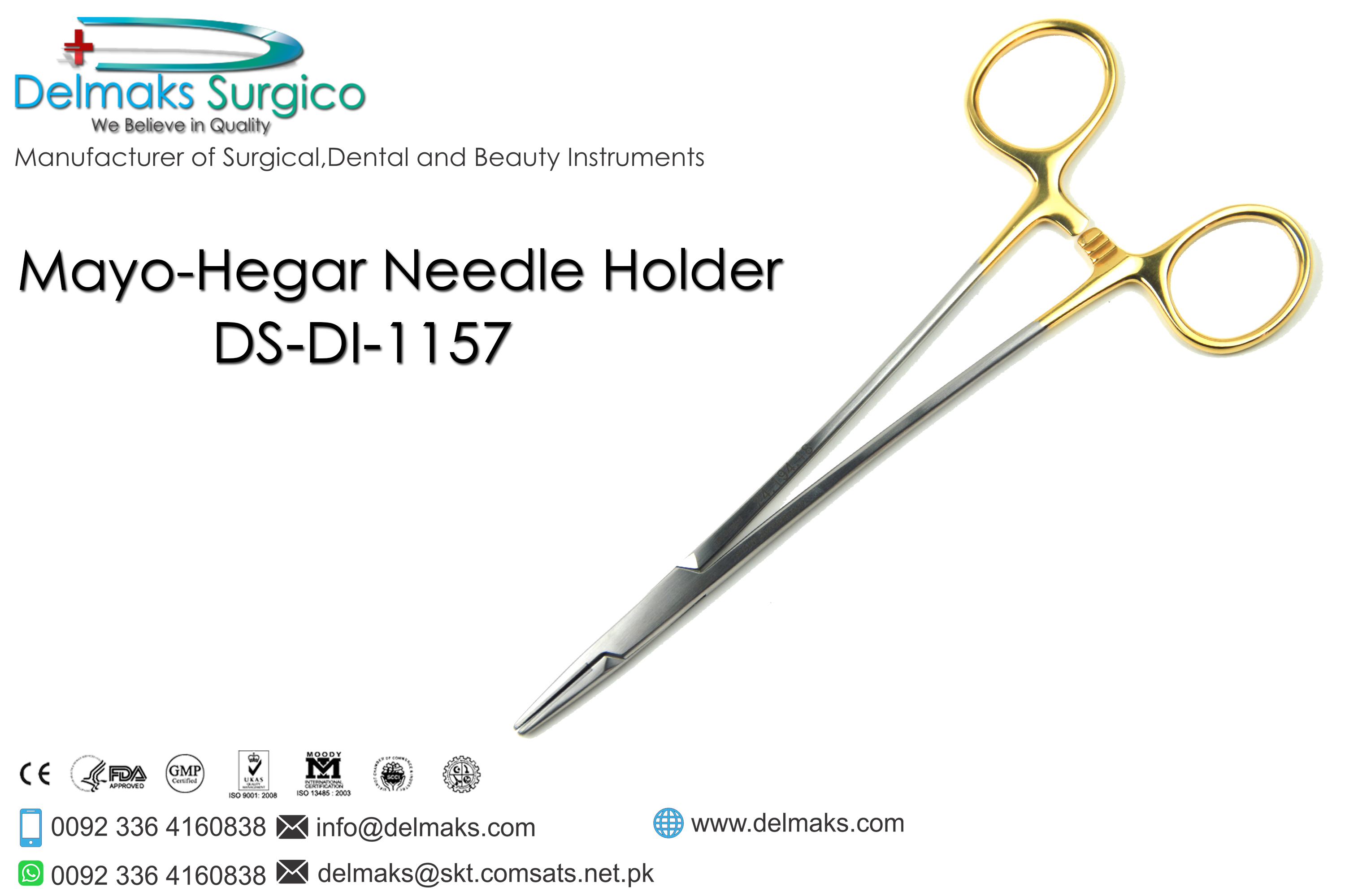 Castroviejo Needle Holder-Needle Holders-Dental Instruments-Delmaks Surgico