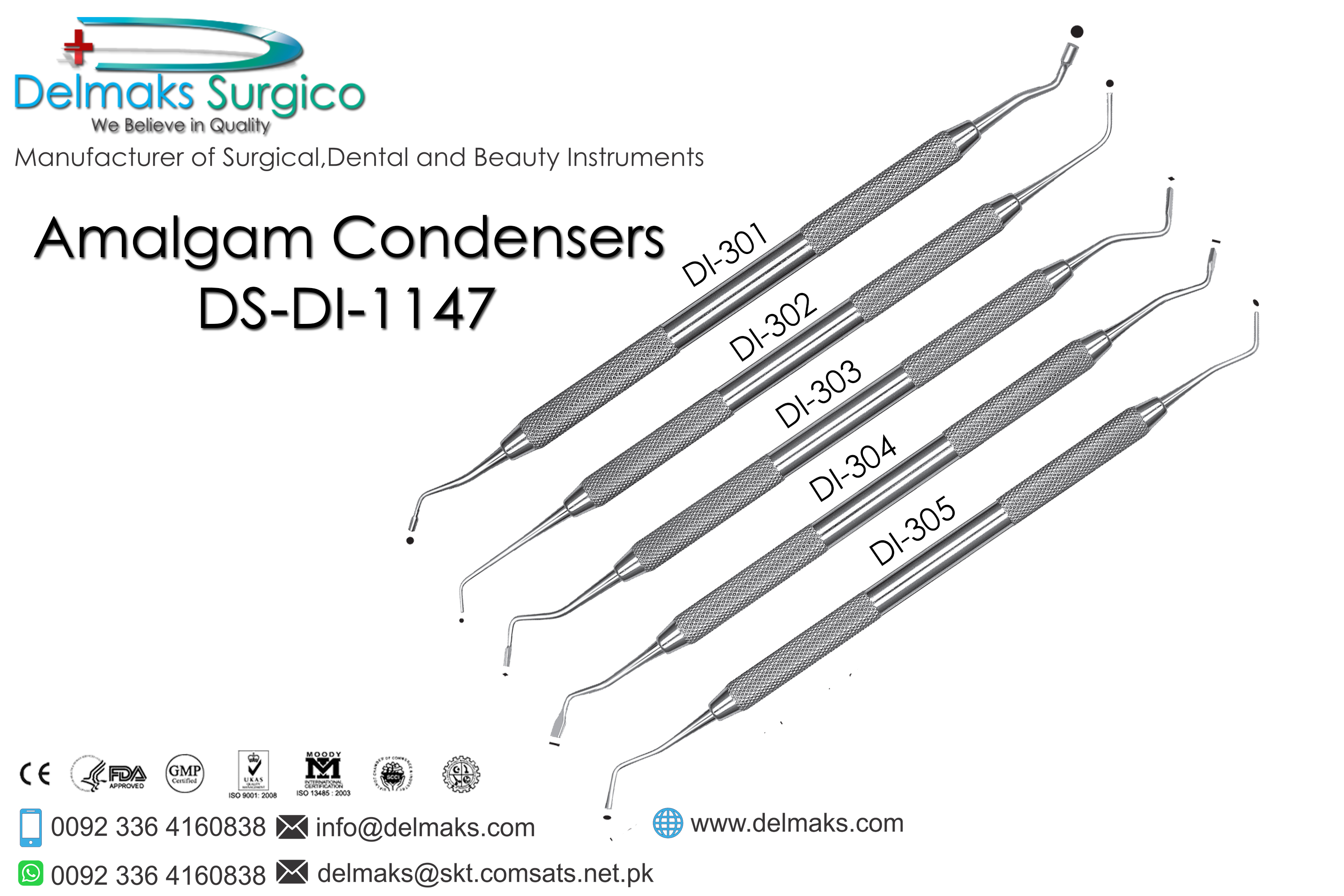 Amalgam Condensers-Restorative Instruments-Dental Instruments-Delmaks Surgico
