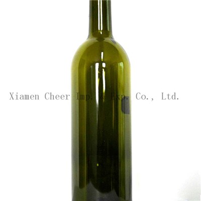 750ml Dark Green Color Glass Bordeaux Bottle (PT750-0005DG)