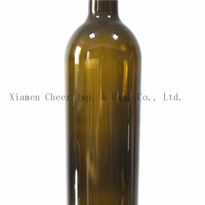 750ml Antique Green Color Glass Bordeaux Bottle(PT750-0051AG)