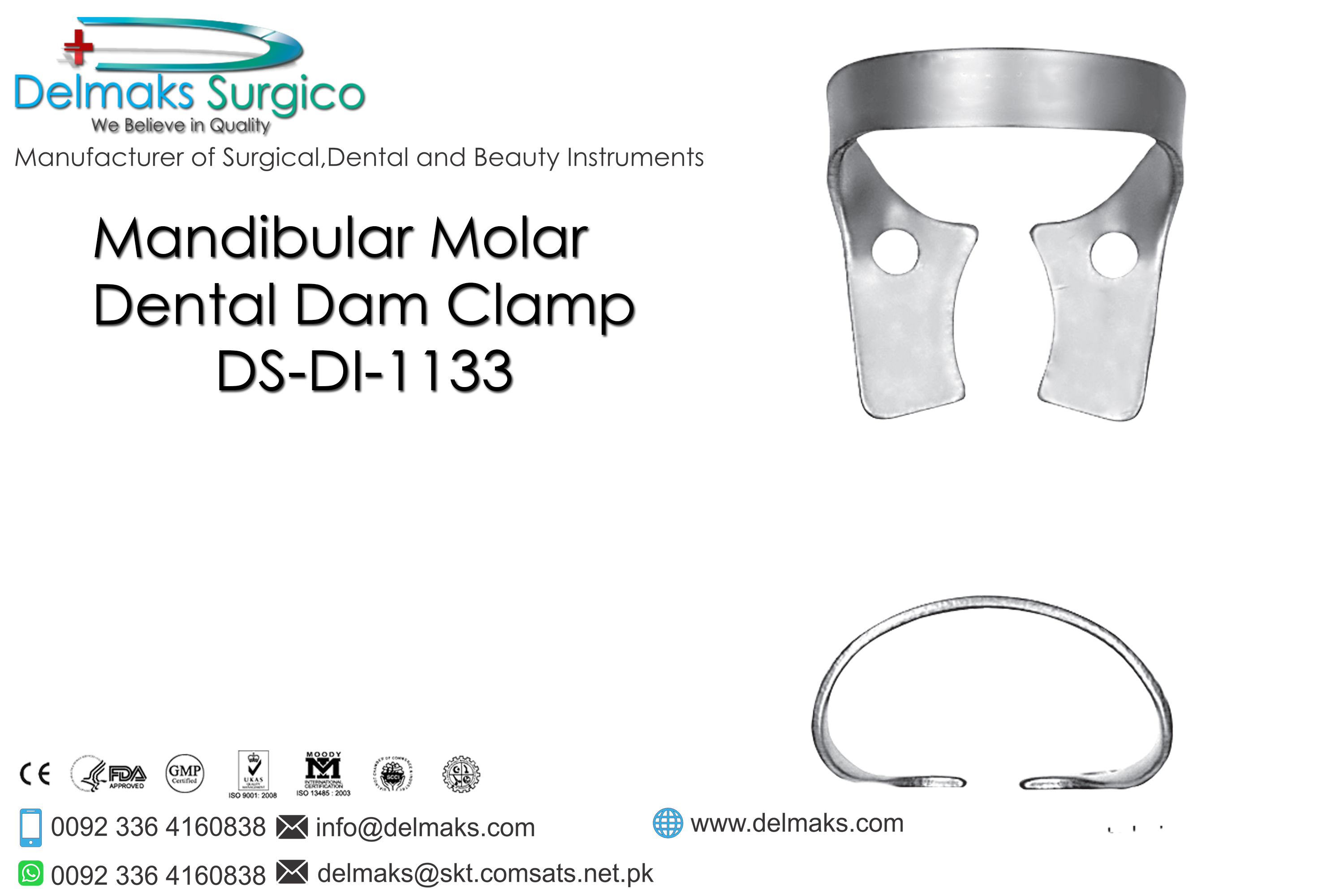 Mandibular Molar-Dental Dam Instruments-Dental Instruments-Delmaks Surgico