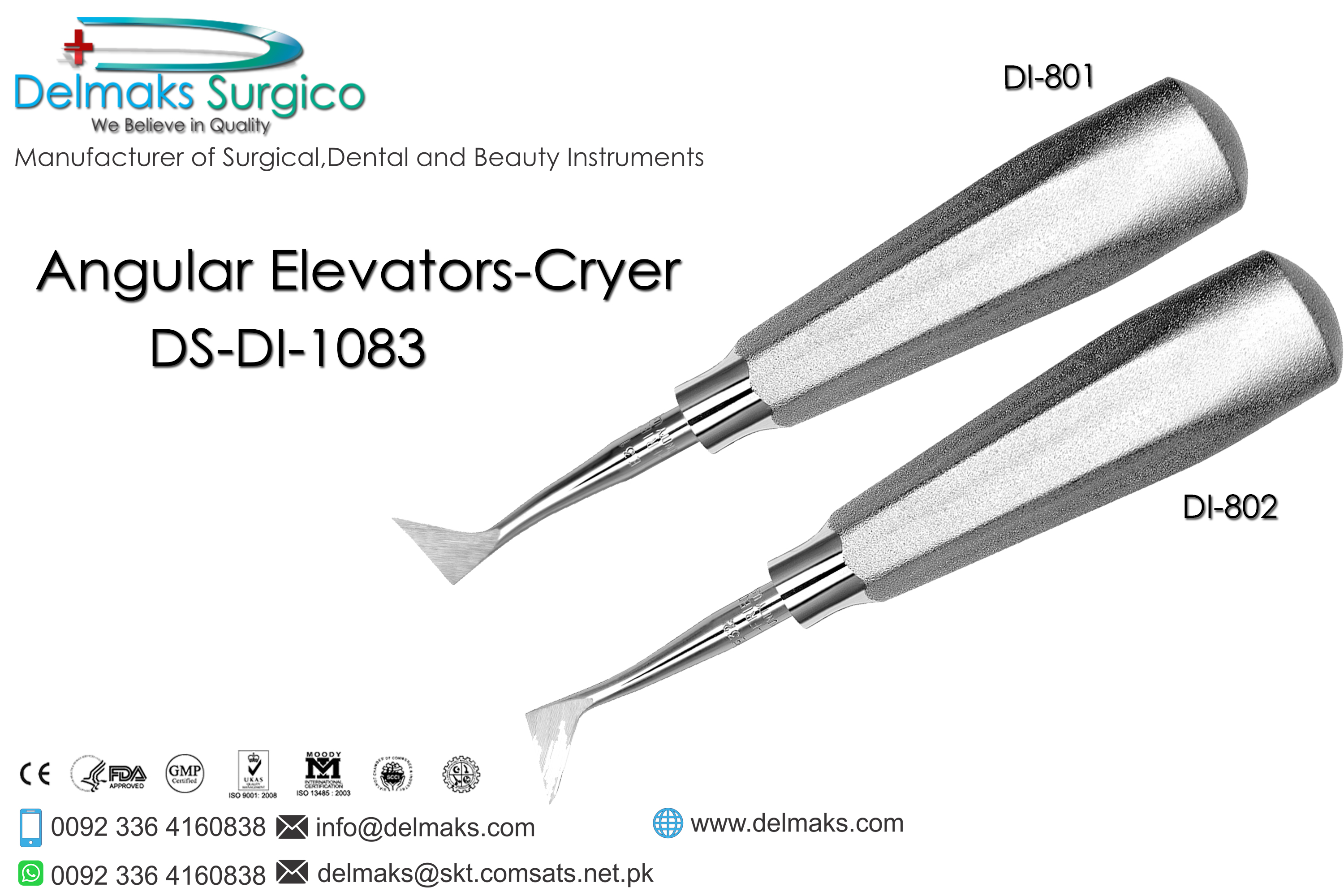 Angular Elevatros Cryer-Oral And Maxillofacial Surgery Instruments-Dental Instruments-Delmaks Surgico