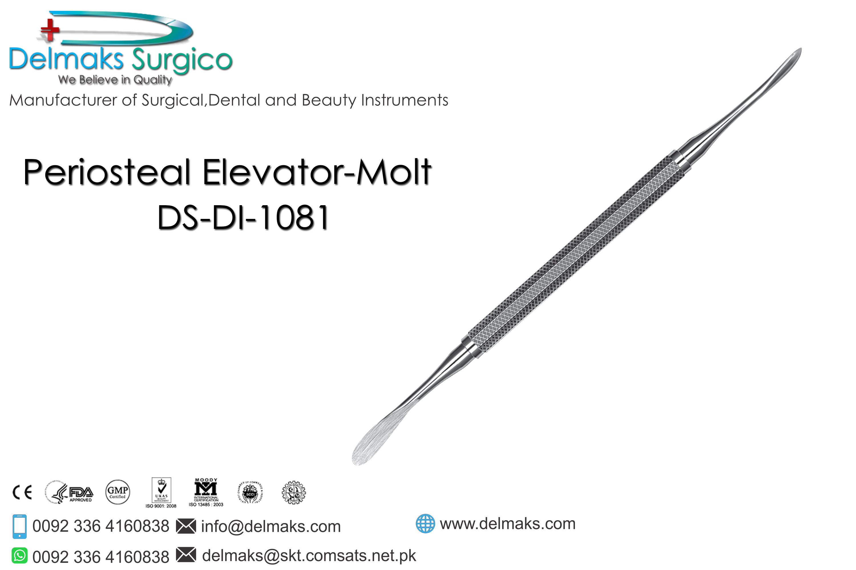 Periosteal Elevator Molt-Oral And Maxillofacial Surgery Instruments-Dental Instruments-Delmaks Surgico