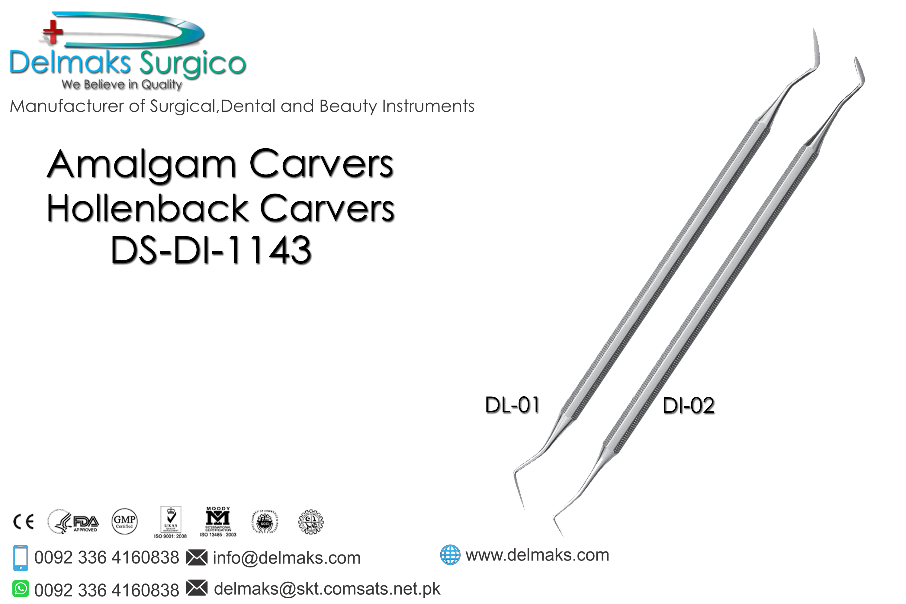 Amalgam Carvers (Hollenback Carver)-Restorative Instruments-Dental Instruments-Delmaks Surgico