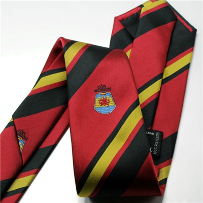 Customized MOQ 50pcs Necktie With Client's Logo( Badge) Which Woven Or Embroidered Or Heat Transfer Printed For Army Bank Club Cooperation Uniform Wear